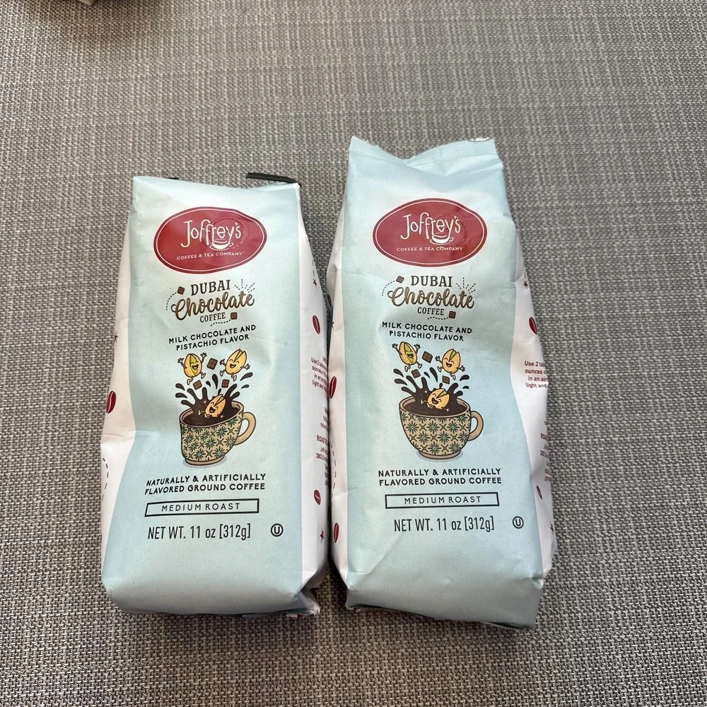 2 Pack Joffreys Dubai Milk Chocolate Coffee Pistachio‎ Medium Roast 11oz